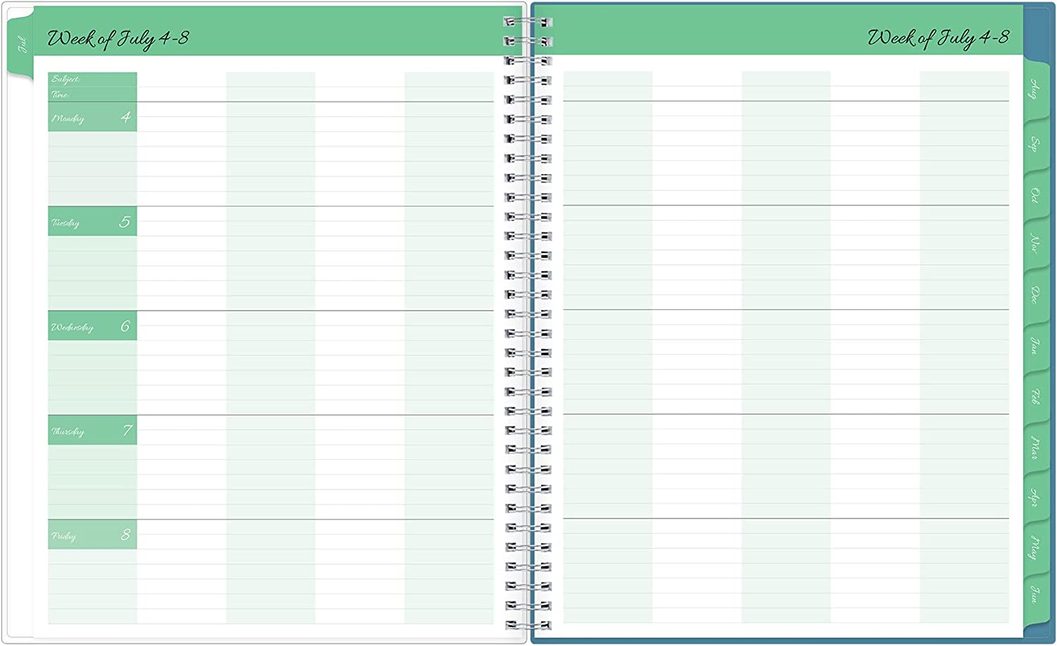 Blue Sky 2022-2023 Academic Year Teacher Weekly & Monthly Lesson Planner, 8.5" x 11", Flexible Cover, Wirebound, Ditsy Dapple Light (132002-A23) - Image 2
